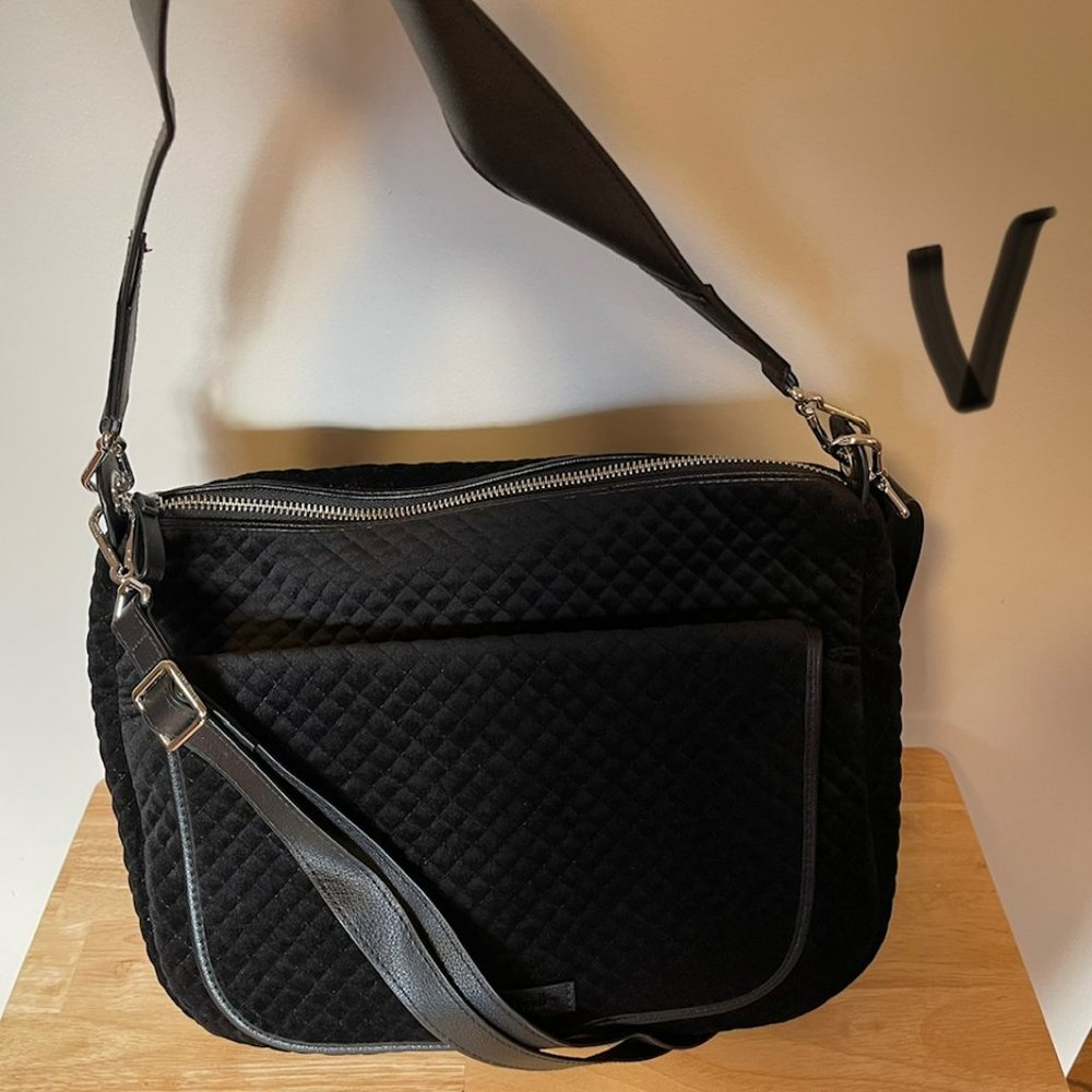 Vera Bradley Carson Shoulder Bag, Classic Black Velvet